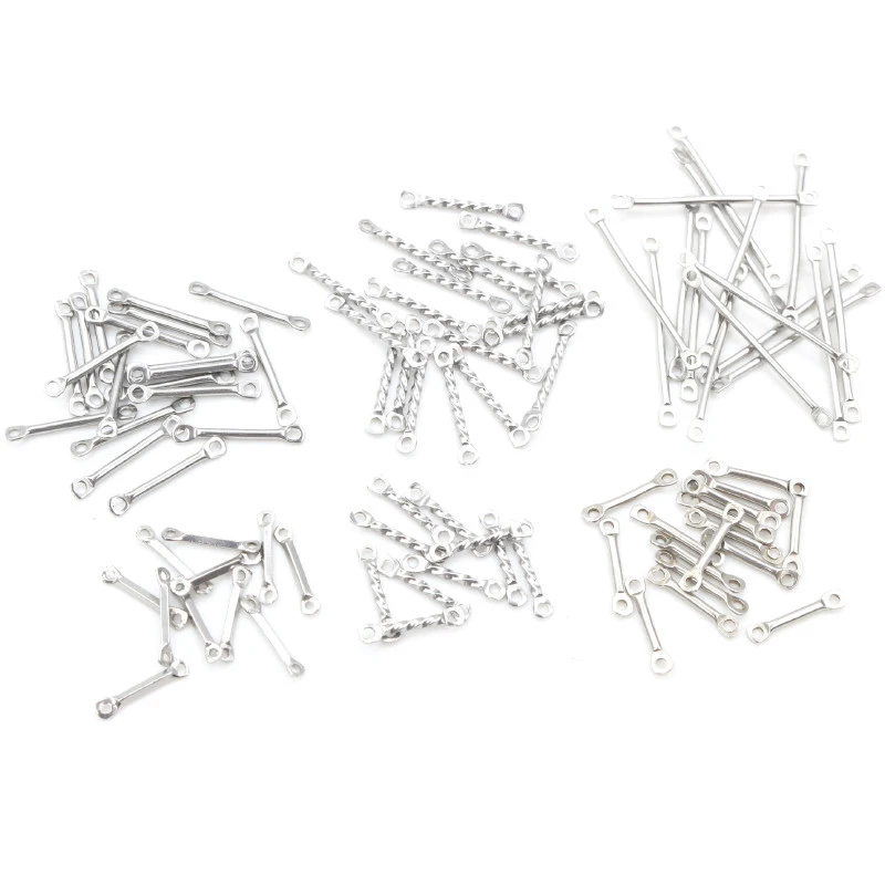 20pcs Stainless Steel 1.2x12mm 1.2x15mm 1.2x25mm Round Straight Tube Double Single Hole Earrings Pendant Jewelry Findings