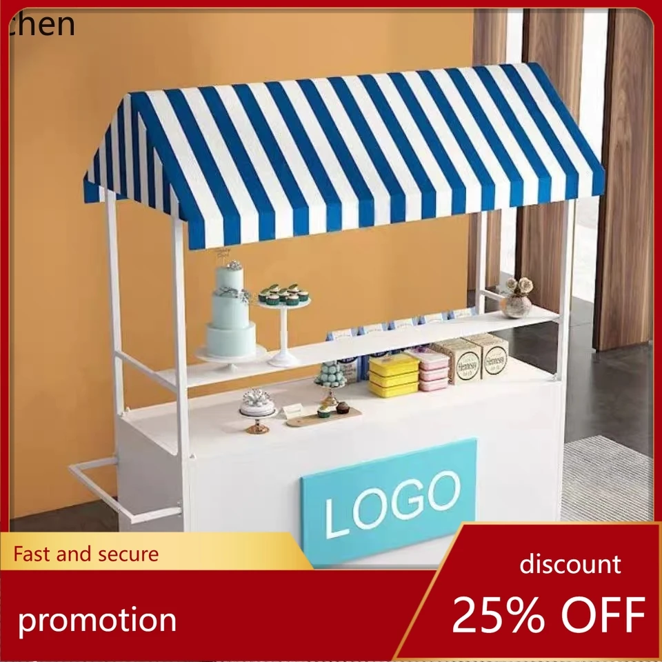 

YFY wrought iron stall trolley mobile display stand night market float promotion car