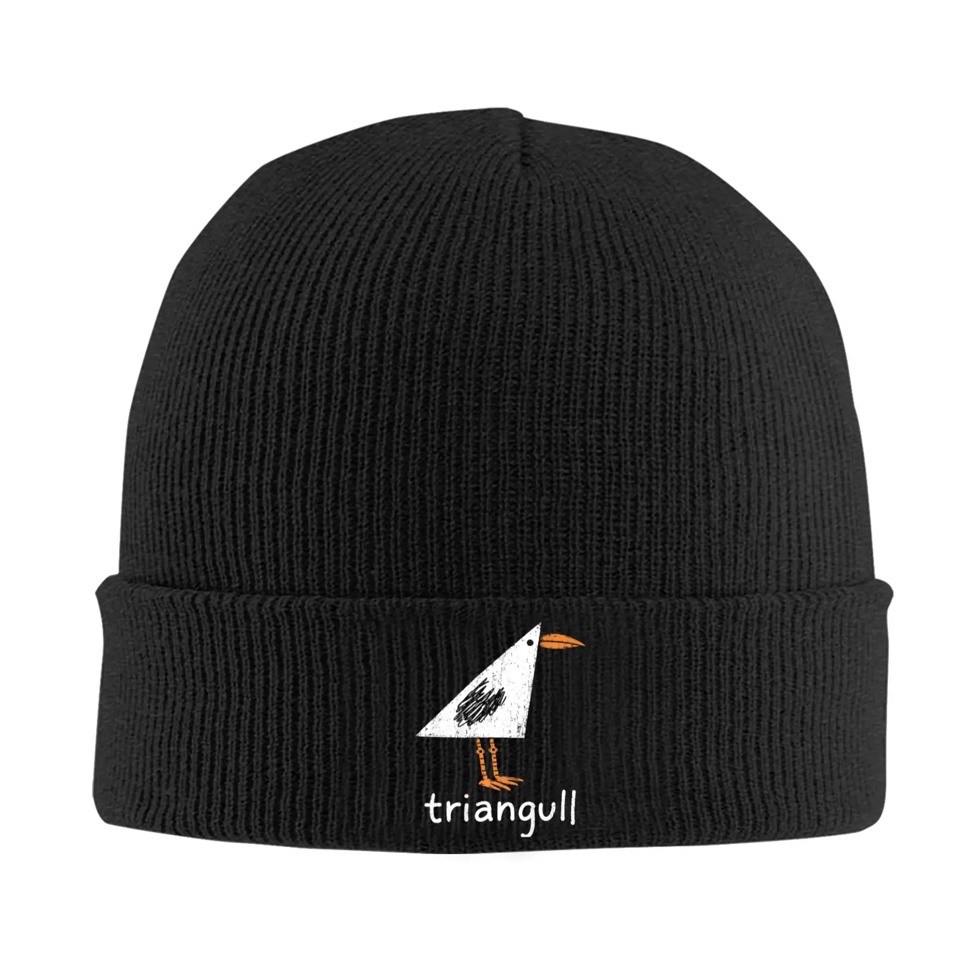 Triangull Triangle Seagull Bird Pun Knitted Caps for Women Men Skullies Beanies Autumn Winter Casual Hat Acrylic Funny Warm Caps