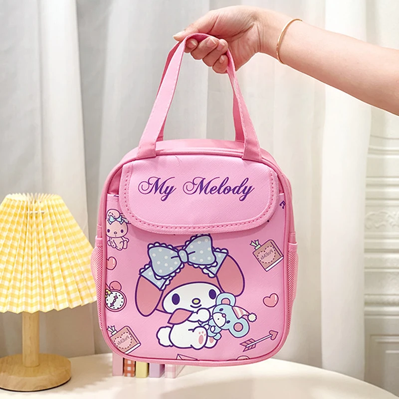 1pc Cute Sanrio Insulated Fashionable Lunch Bag - Reusable, Foldable, Zipper Closure, PU Material, Unlined