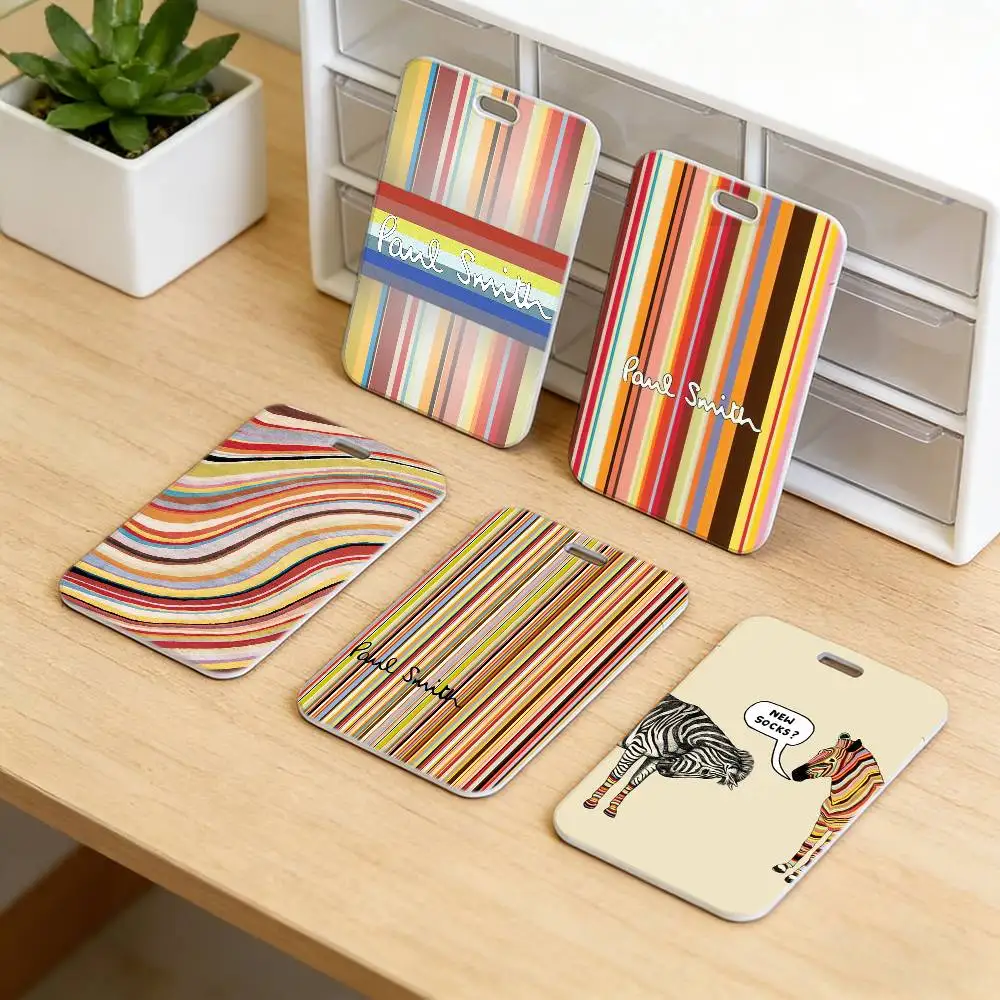 P-P-Paul S-Smith Comfortable Neck Strap Lanyard with Transparent ID Card Holder, Durable Card Cover for Employee Office Badge.