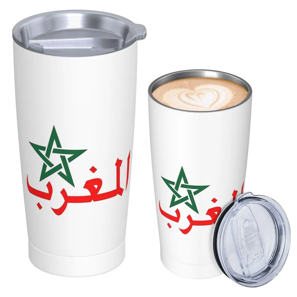 Morocco Maroc Stainless Steel Tumbler Vacuum Insulated Mugs Thermal Cold Bottle Straws With Lid 20oz