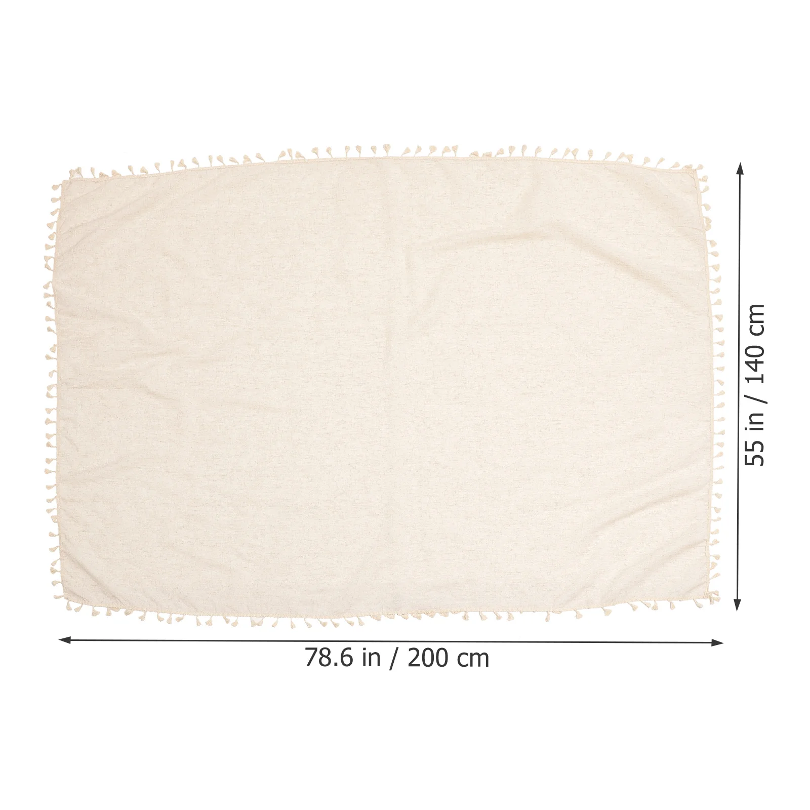 

Decorative Solid Color Fringed Tablecloth Table Cover Dining Room Minimalist Feel Relaxed Charm Fringed Tablecloth