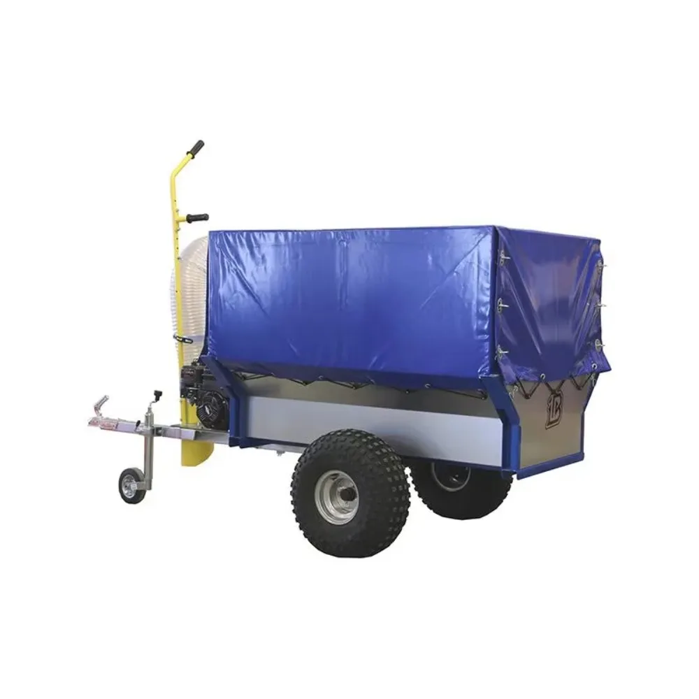 High-Efficiency Tow-Behind Leaf Blower Powerful  Engine Large Collection Bag Long Hose Lawn Garden Commercial