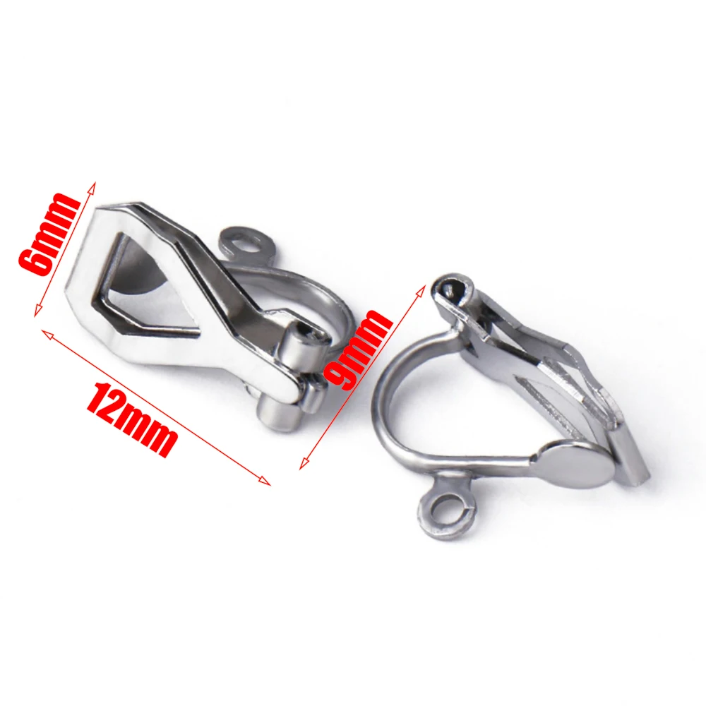 30Pcs Stainless Steel Ear Clips Earrings Clasps Making Materials Gold Silver Clip on Earrings no Pierced DIY Earring Accessories