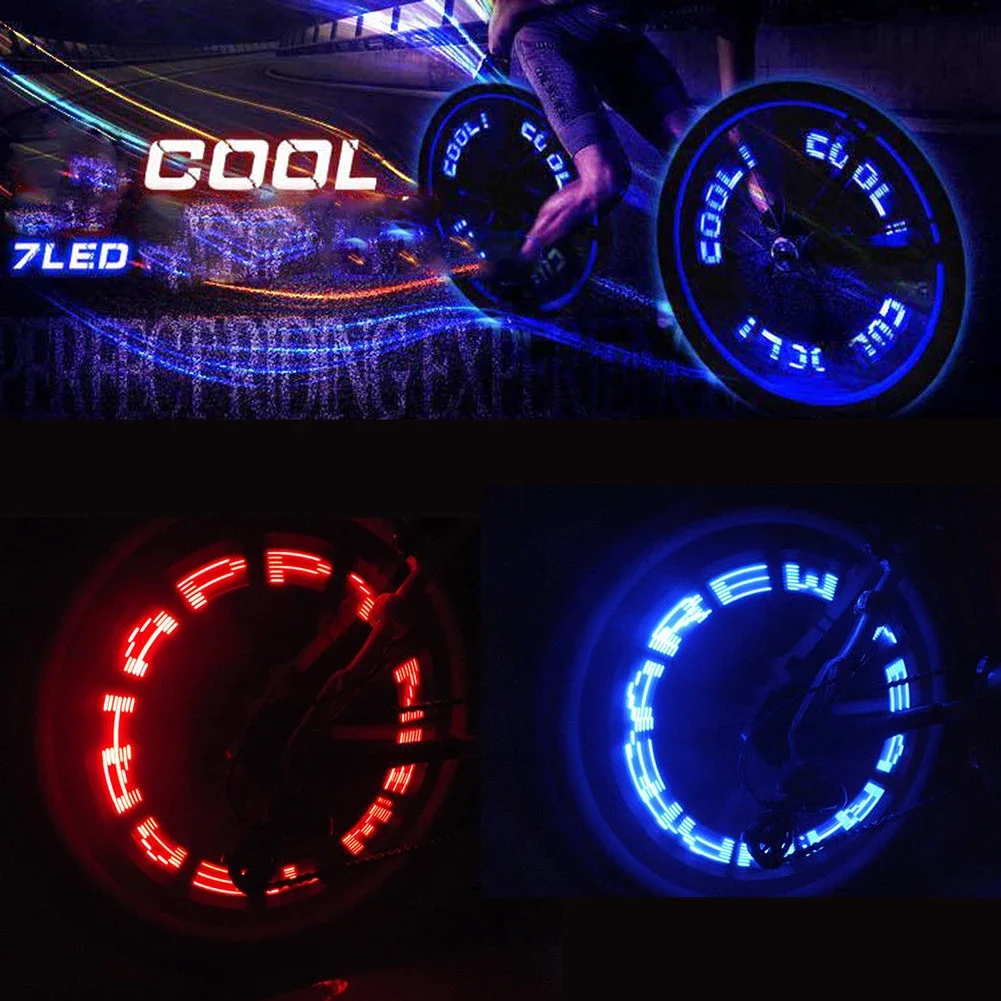 Neon Bike Spoke Light Ride-On Accessories MTB Motorcycle Car Tire Nozzle Valve Caps Waterproof LED Light Cycling Wheel Lamp