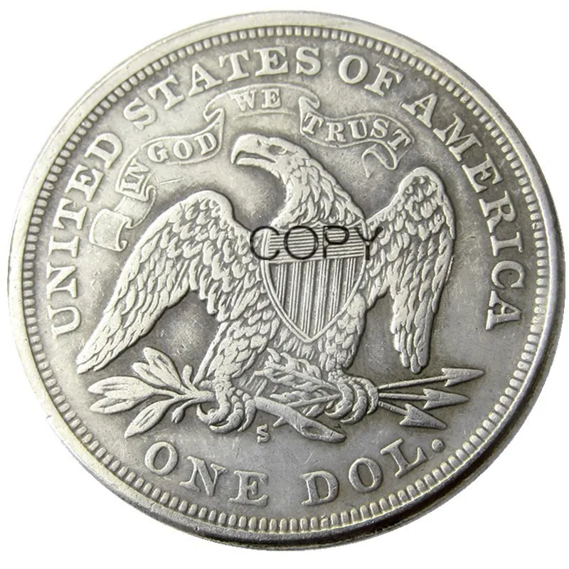 (1870 1872 1873)S 3PCS Date For Chose Seated Liberty Dollar Silver Plated Copy Coins