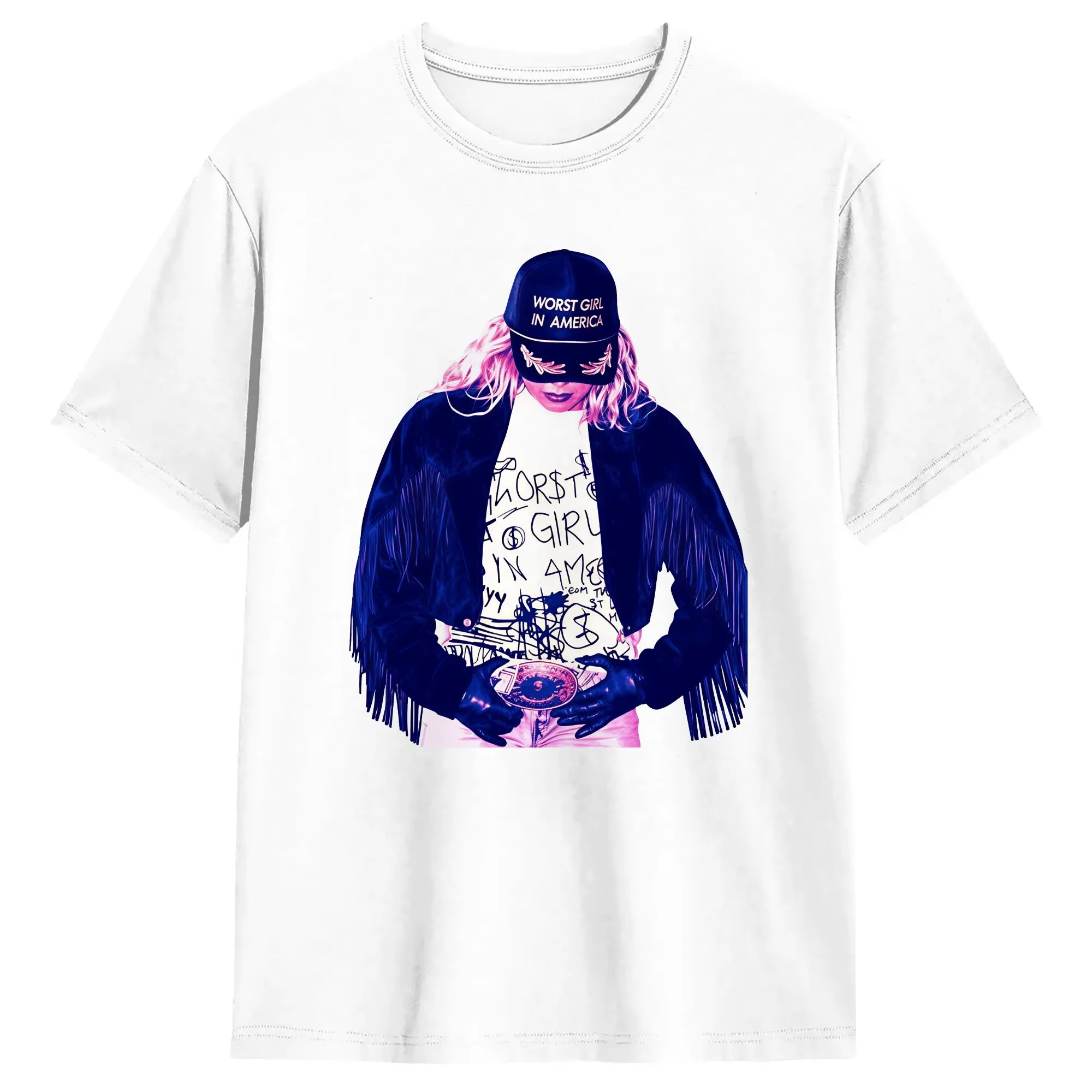 1 Stück Slayyyter Worst Girl In America Baumwoll-T-Shirt Unisex Herren Damen Kinder Streetwear Lässiges Kurzarm-Oberteil – Detail 9