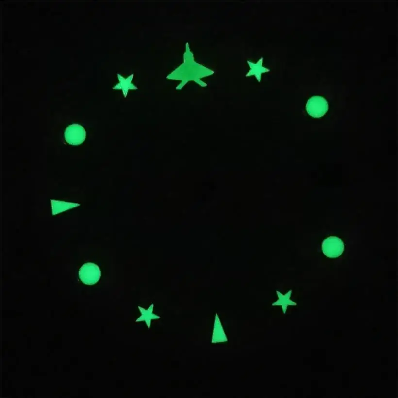 29mm Luminous Dial Suitable For NH35 NH35A Movement Gray White Green Blue Airplane Pattern Dial Watch Accessories