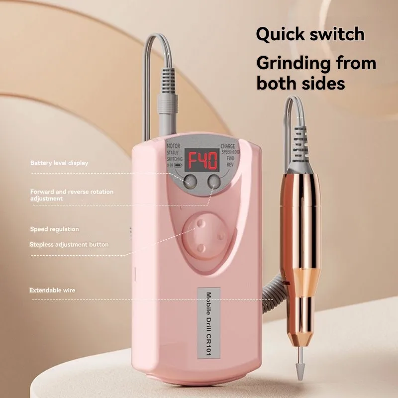 【TENEZ-EN VOTRE aujourd'hui! 】Kit de lime à ongles électrique à grande vitesse-dispositif de manucure Portable avec 6 embouts de tête de meulage pour Salon et pour H