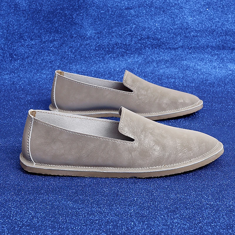 

Summer New Casual Men Loafers with Flat Bottom Lightweight Anti Slip Breathable Business Driving Youthful Lazy Shoes