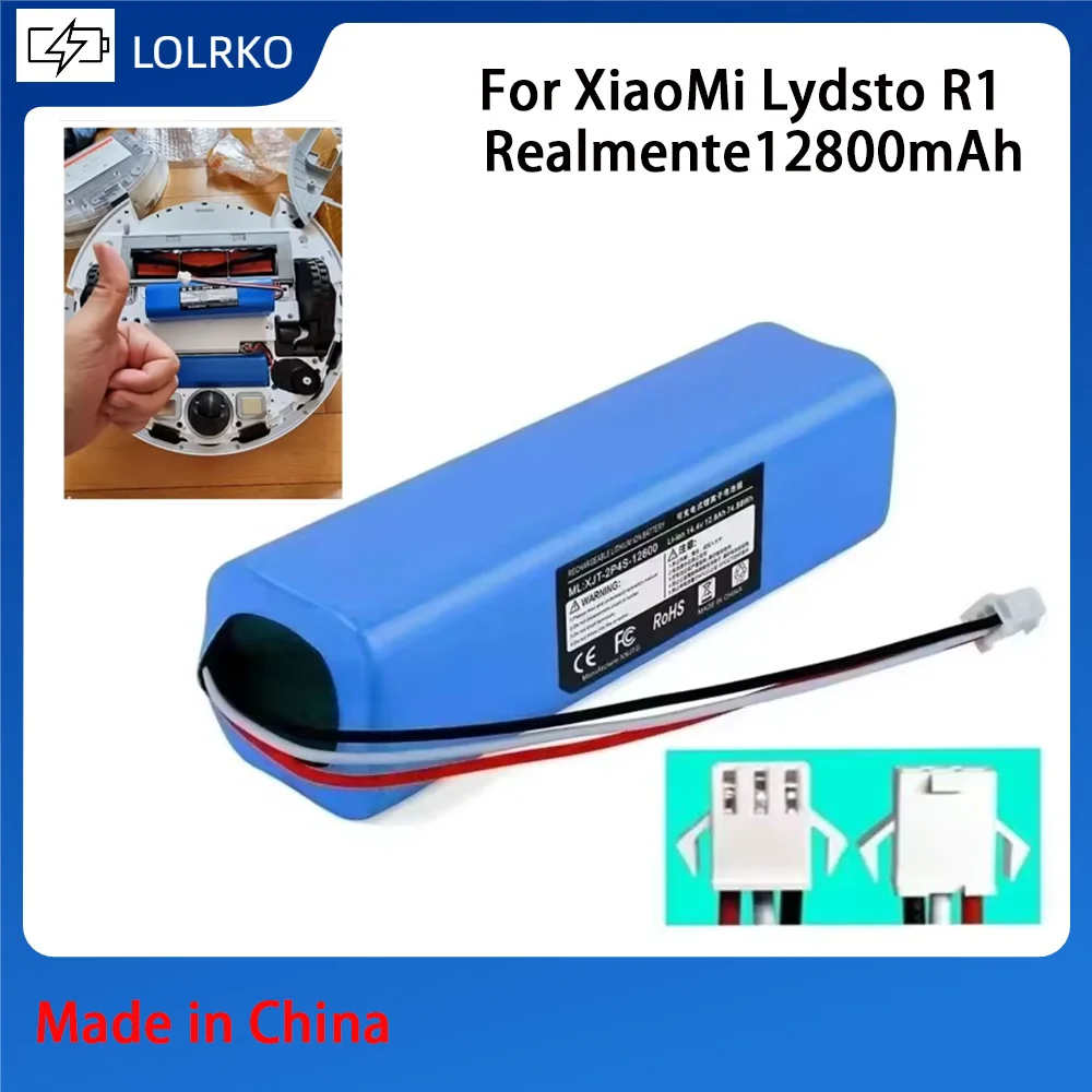 

12800mAh lithium ion rechargeable battery for XiaoMi lyds1 Viomi S9 Roidmi Eve Plus Robot vacuum cleaner battery pack