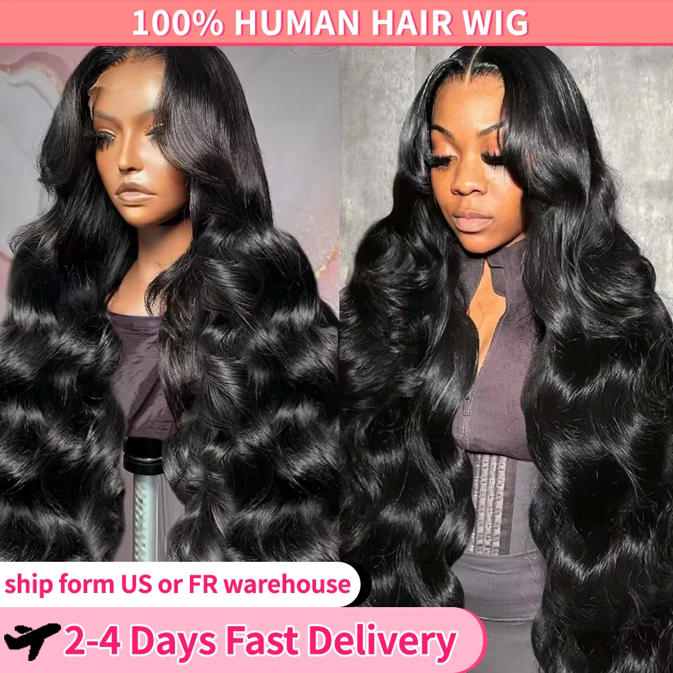 Body Wave 13x6 Lace Front Human Hair Wigs Pre Plucked 4x4 Lace Closure For Women Brazilian Remy Transparent Lace Frontal Wigs