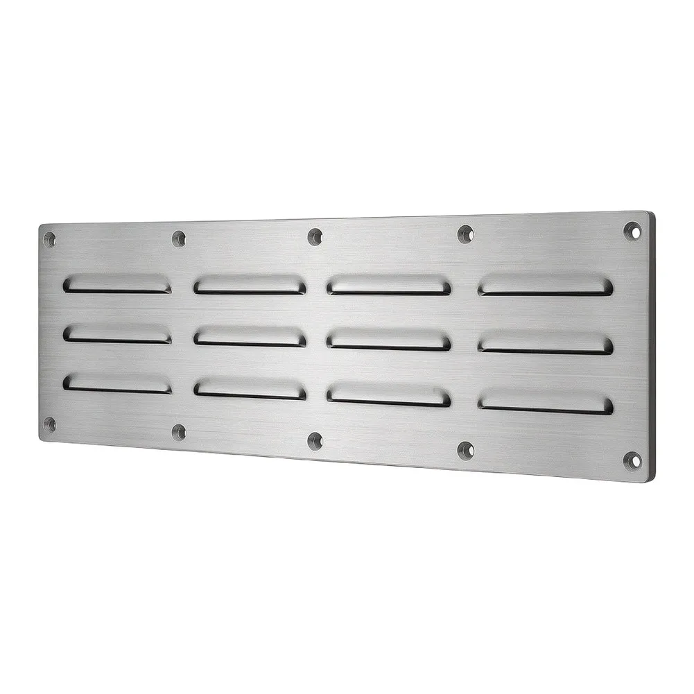 Stainless Steel Ventilation Panel 11.5x38cm With Screen For Outdoor Kitchen BBQ Grill Fire Pit-Exhaust Airflow Cover