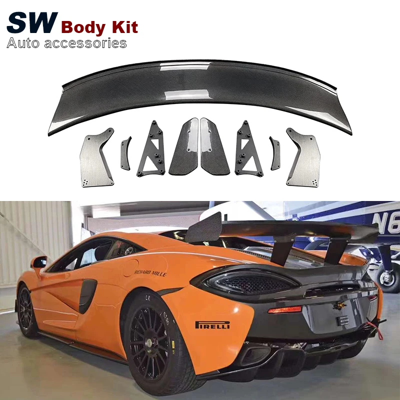 

Carbon Fiber GT4 Style Rear Spoiler For McLaren 540C 570S 570GT Upgrade Rear Trunk Spoiler Lip Guide Wing Lip Rear Wing