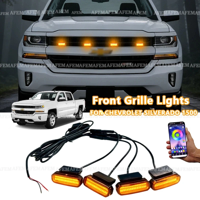 FOR CHEVROLET SILVERADO 1500 LED Car Lights Front Grille LED Light Safety Warning Light Harness Car Accessories LED Signal Lamps