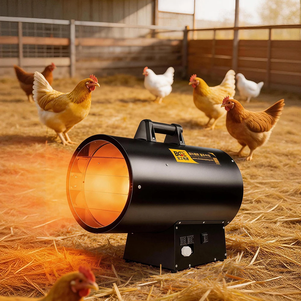 

ATV&UTVBGE 55KW Eco Friendly Gas Propane Heater Outdoor LPG Heater Fast Heating Space Fan Heater Factory Supply