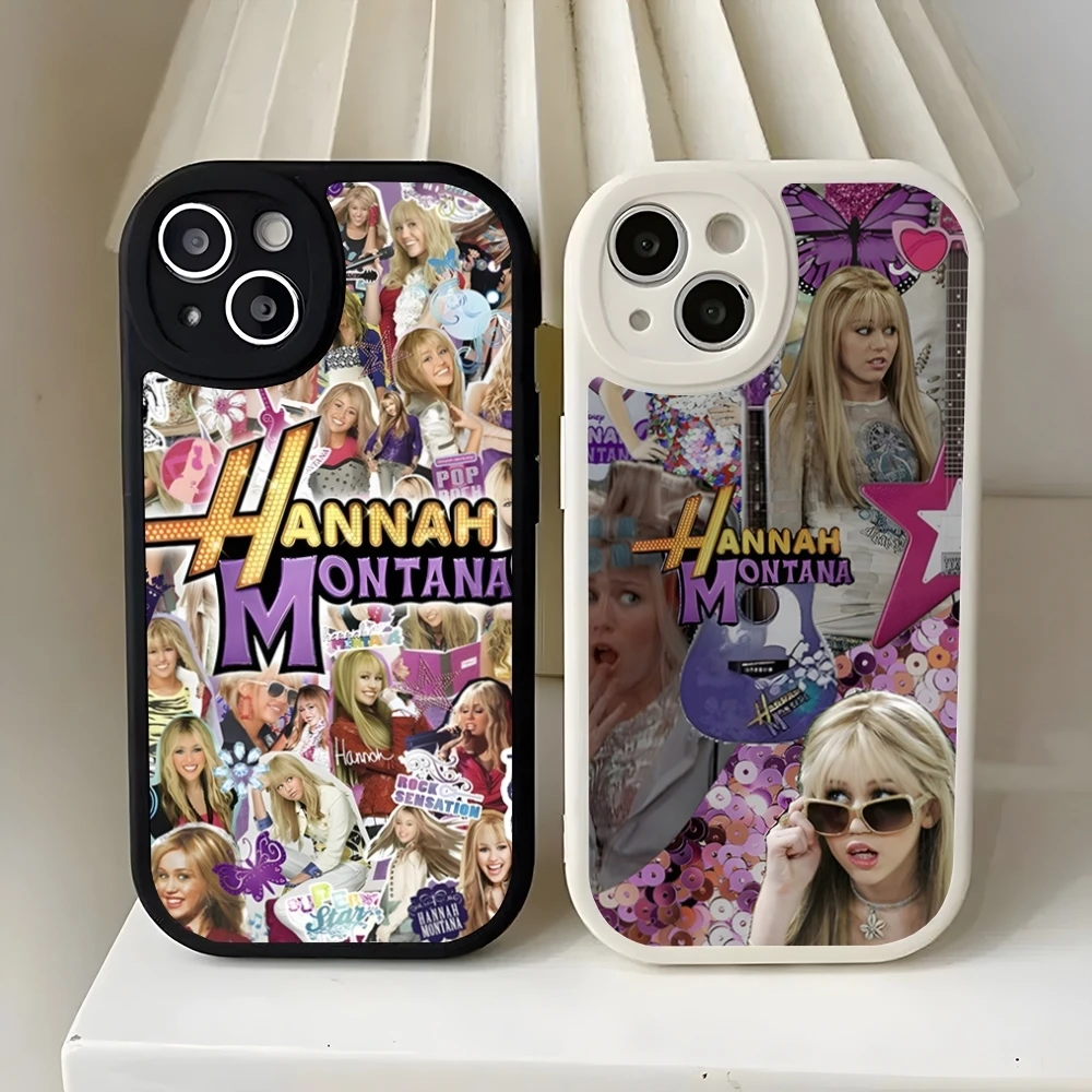 H-Hannah M-Montana Phone Case For 15 Pro Max  Iphone 13 Pro 11 14 Plus 12 Mini X Xr Xs 7 8 Puls Se Lambskin Silicone Cover