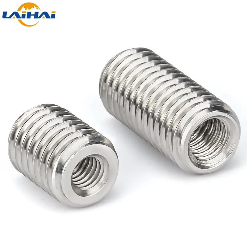 Adaptador de rosca interior exterior de acero inoxidable 304, 2/5 piezas, Tuercas de tornillo, manga de inserción, convertidor, acoplador de tuerca, M2, M3, M4, M5, M6- M12-M20