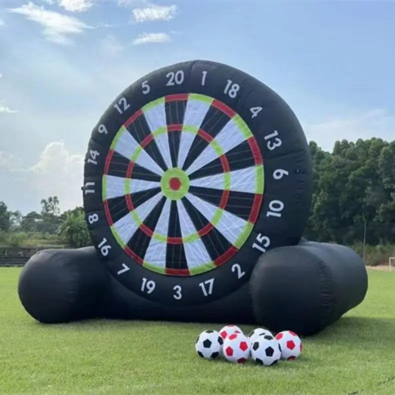 Commercial Outdoor Iatable Giant Darts With Soccer Ball Support Frame For Kick Dartboard Sport Game