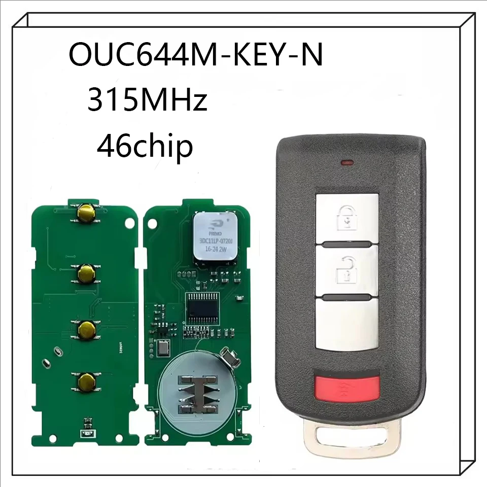 

OUC644M-KEY-N Умный дистанционный ключ для бесключевого доступа для Mitsubishi Lancer Outlander Galant 2008-2019 315 МГц с 46 чипами без маркировки