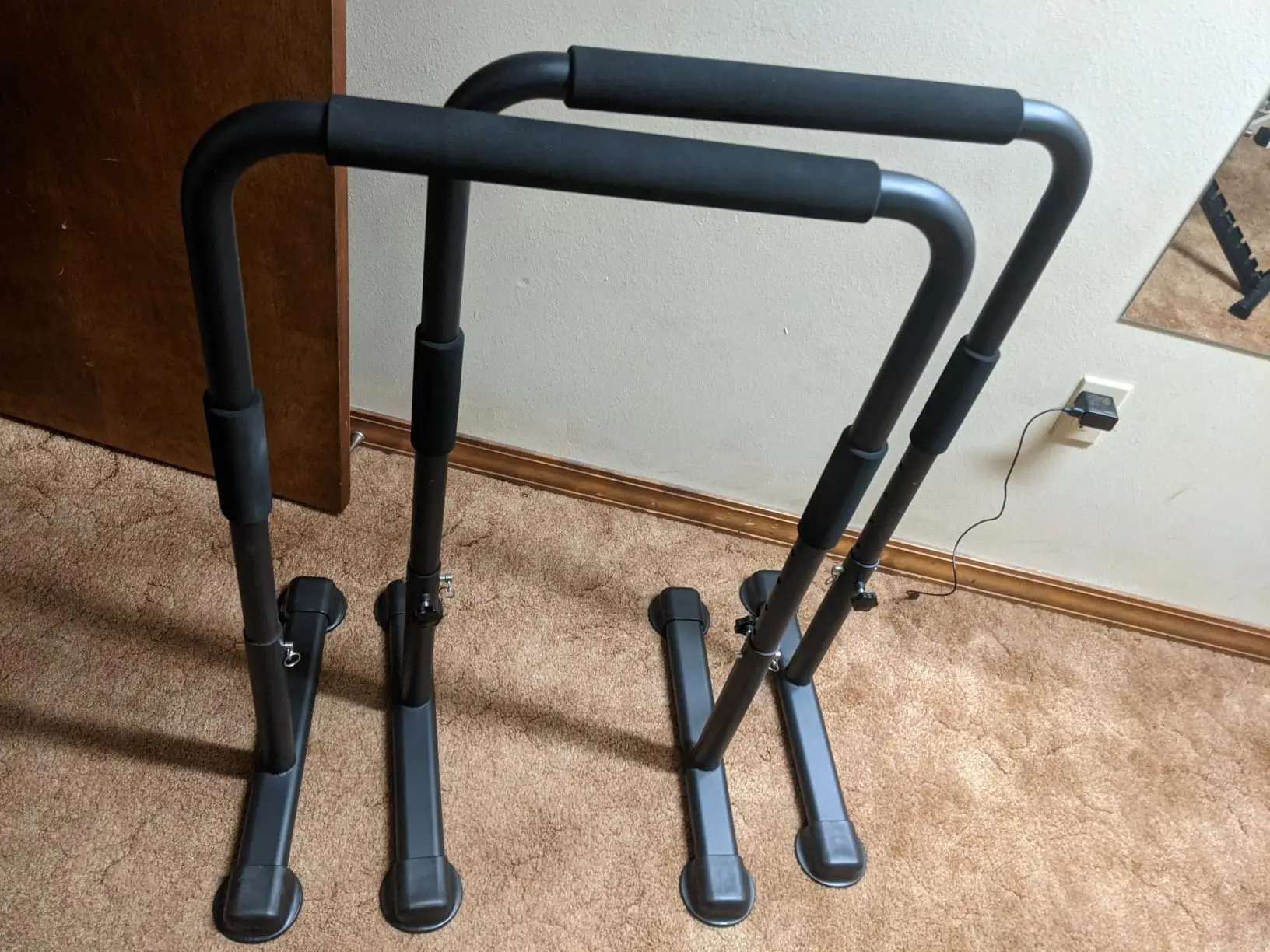 محطة تراجع قوية شديدة التحمل، قضبان متوازية متعددة الوظائف لتدريب القوة في صالة الألعاب الرياضية المنزلية، ارتفاع قابل للتعديل مصنوع من الفولاذ #5