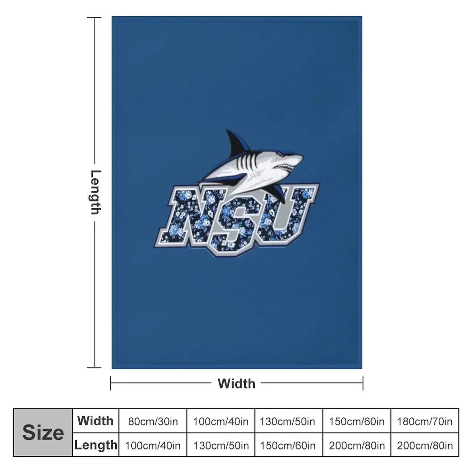 New Nova Southeastern University Print Shark Logo Throw Blanket Picnic Weighted Bed Vintage for winter Beautifuls Blankets