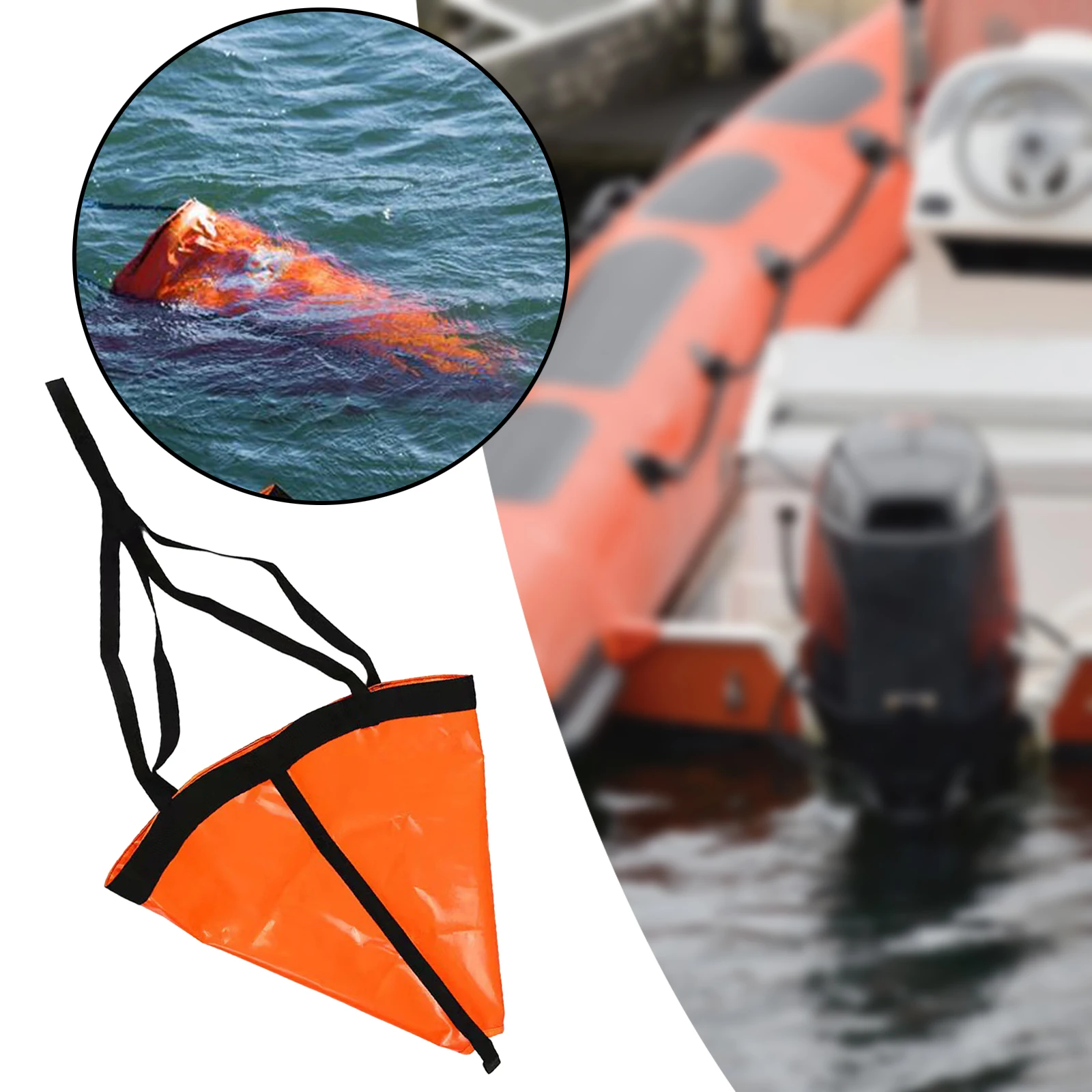 Sea Drogue Anchor Buoy PVC Sea Anchor Drogue Drifting Brake Suit Fising Inflatable Boat Accessories for Kayak Canoe Boat Yacht