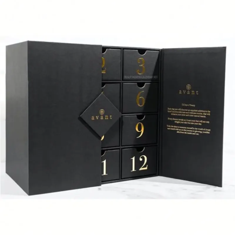 Customized queryCustom Luxury Advent Calendar Empty Paper Gift Beauty Cosmetic Packaging Box Countdown Christmas Advent Calendar