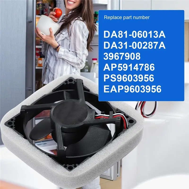 A38T-DA81-06013A DA31-00287A For Refrigerator Evaporator Fan Motor Fridge Replacement Part No Noise Design