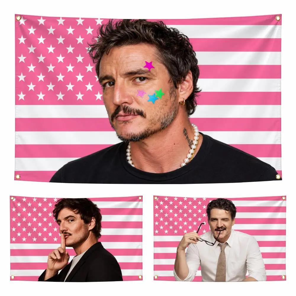 Actor P-Pedro Pascal Flags Personalized Flag Room Dorm Camping Picnic Garage Bar Indoor Outdoor Wall Decor