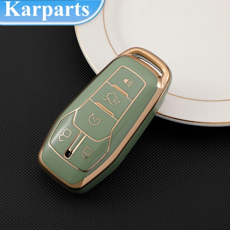 

NEW TPU Car Remote Key Case Shell Cover Fob For Ford Fusion Mondeo Mustang F-150 Explorer Edge 2015 2016 2017 2018 5 Buttons