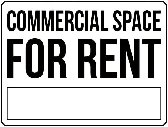 Black and White Commercial Space For Rent Sign - Business Sale 8 x 12 Metal Tin Sign Garage Man Cave Wall Decor--Tin Sign