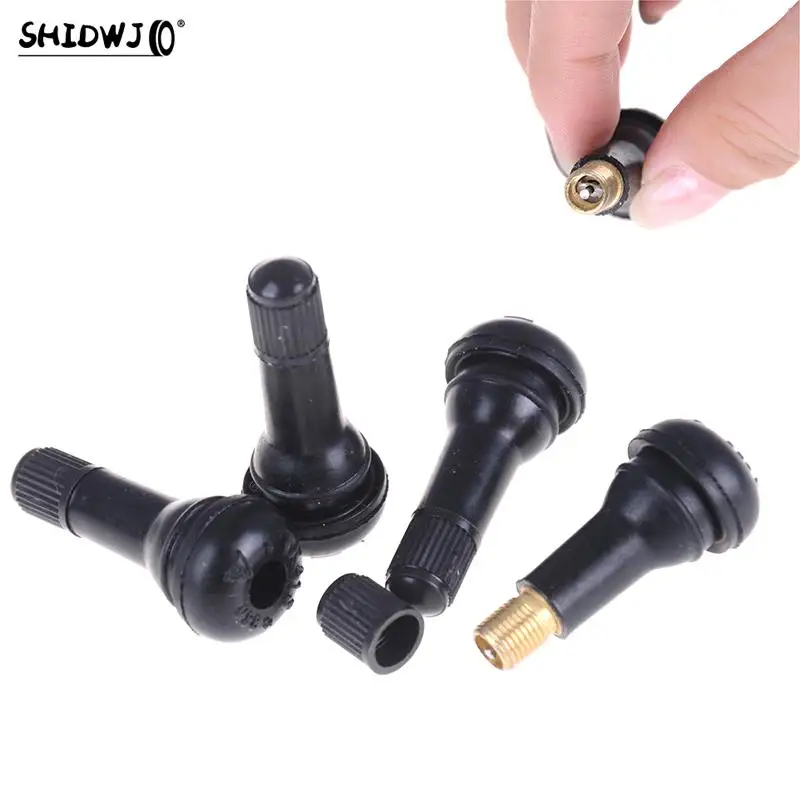 4Pcs/set Black Rubber TR413 Snap-in Car Wheel Tyre Tubeless Tire Tyre Valve Stems Dust Caps Wheels Tires Parts