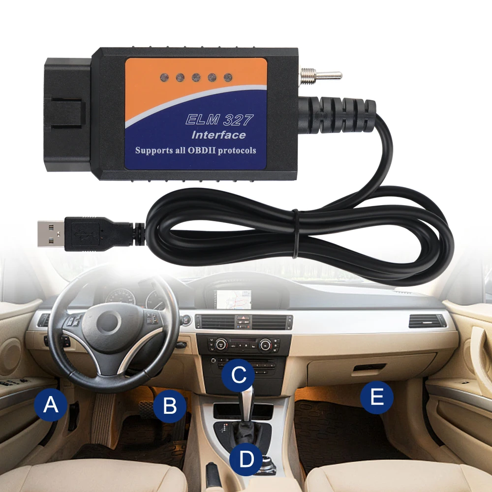 ELM327 USB v1.5 Switch obd2 SCANNER PIC18F25K80 Chip Car Diagnostic Cable HS-CAN and MS-CAN Support Most OBDII Protocols FORscan