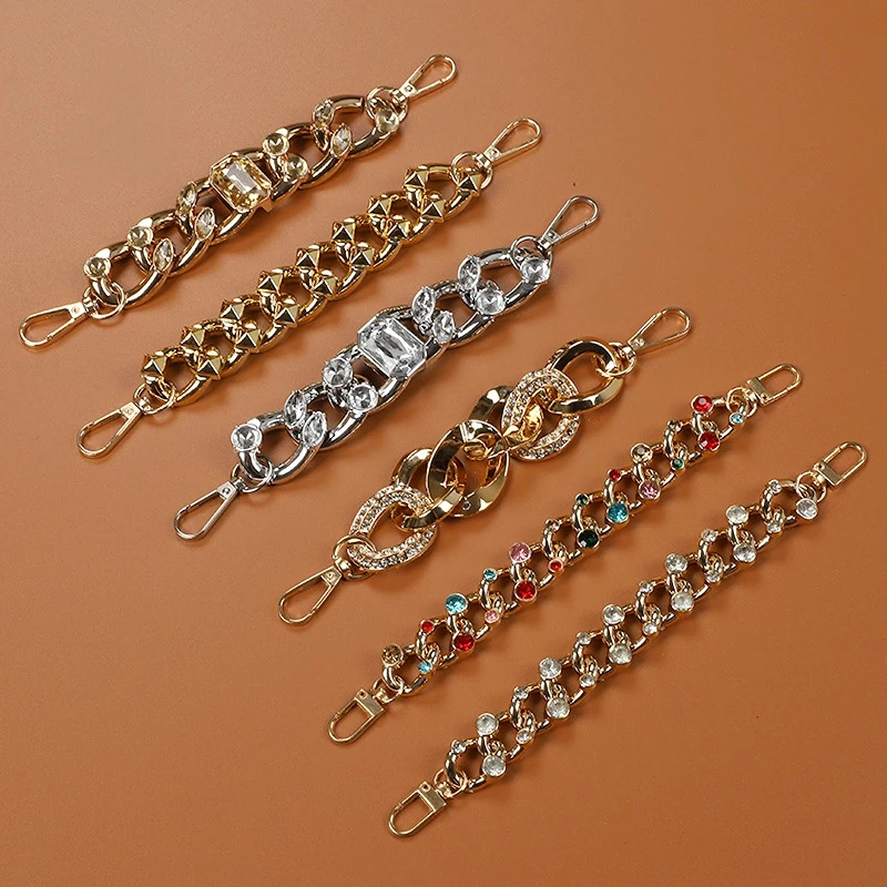 1PCS Acrylic Diamond DIY Shoe Charms Chain Jewelry Shoe Chain Accessories Clogs Sandals Detachable Decorate Buckle Girls Gifts