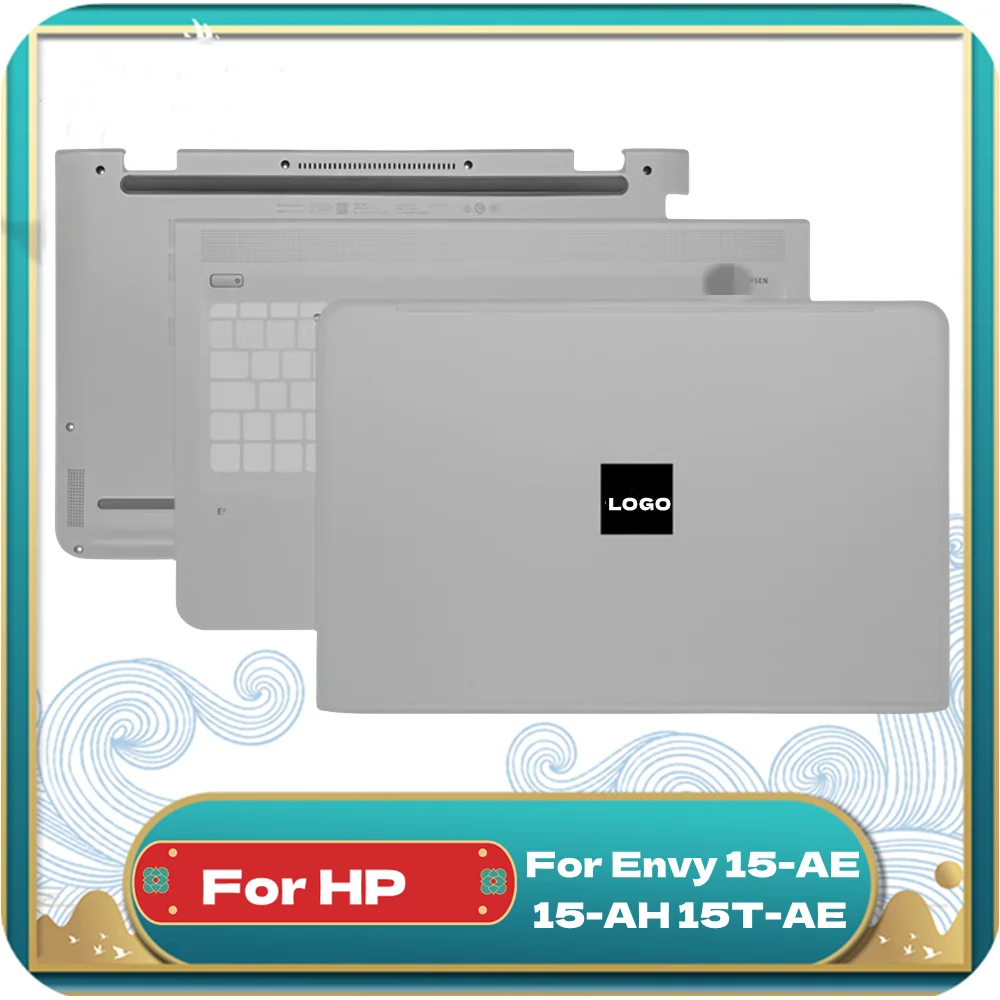 

New LCD Back Cover For HP Envy 15-AE 15-AH 15T-AE Palmrest Lower Bottom Case Silver TPN-C122 812670-001 812672-001