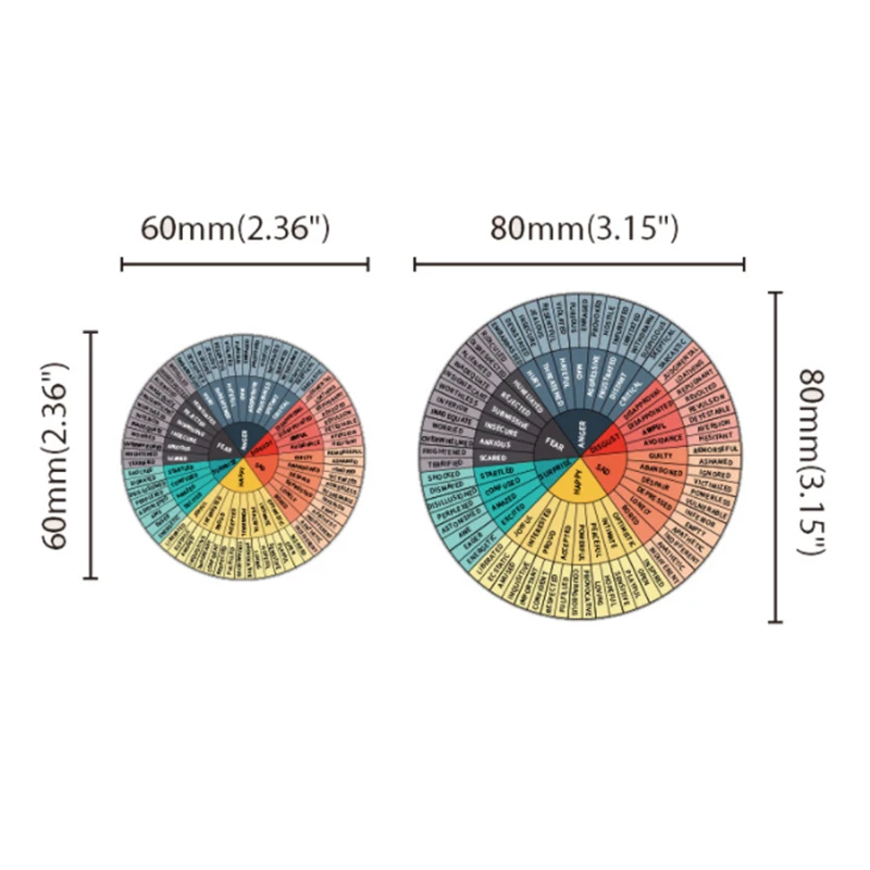 6 шт., красочные наклейки-колесики в виде эмоций