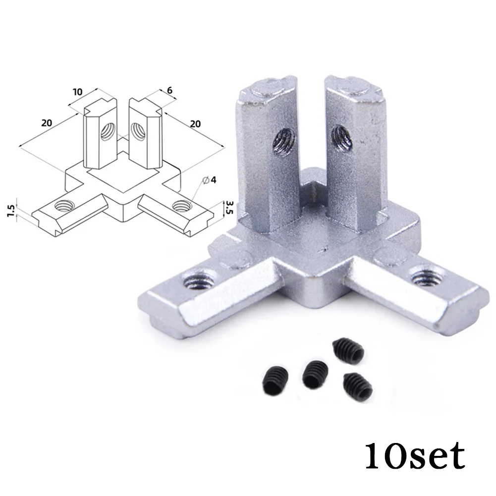 Reliable 3 Way Corner Joint Bracket Connector for Use with 2020 Aluminium Extrusion Profile Slots Includes Screws Home Hardware