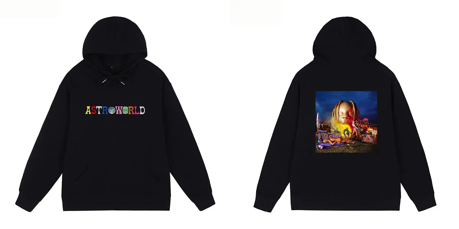 2024 Fashion Travis Scott Hooded Hoodie Astroworld Hoodie Rap Street Hip-hop Men's and Women's Outerwear Tops Streetwear