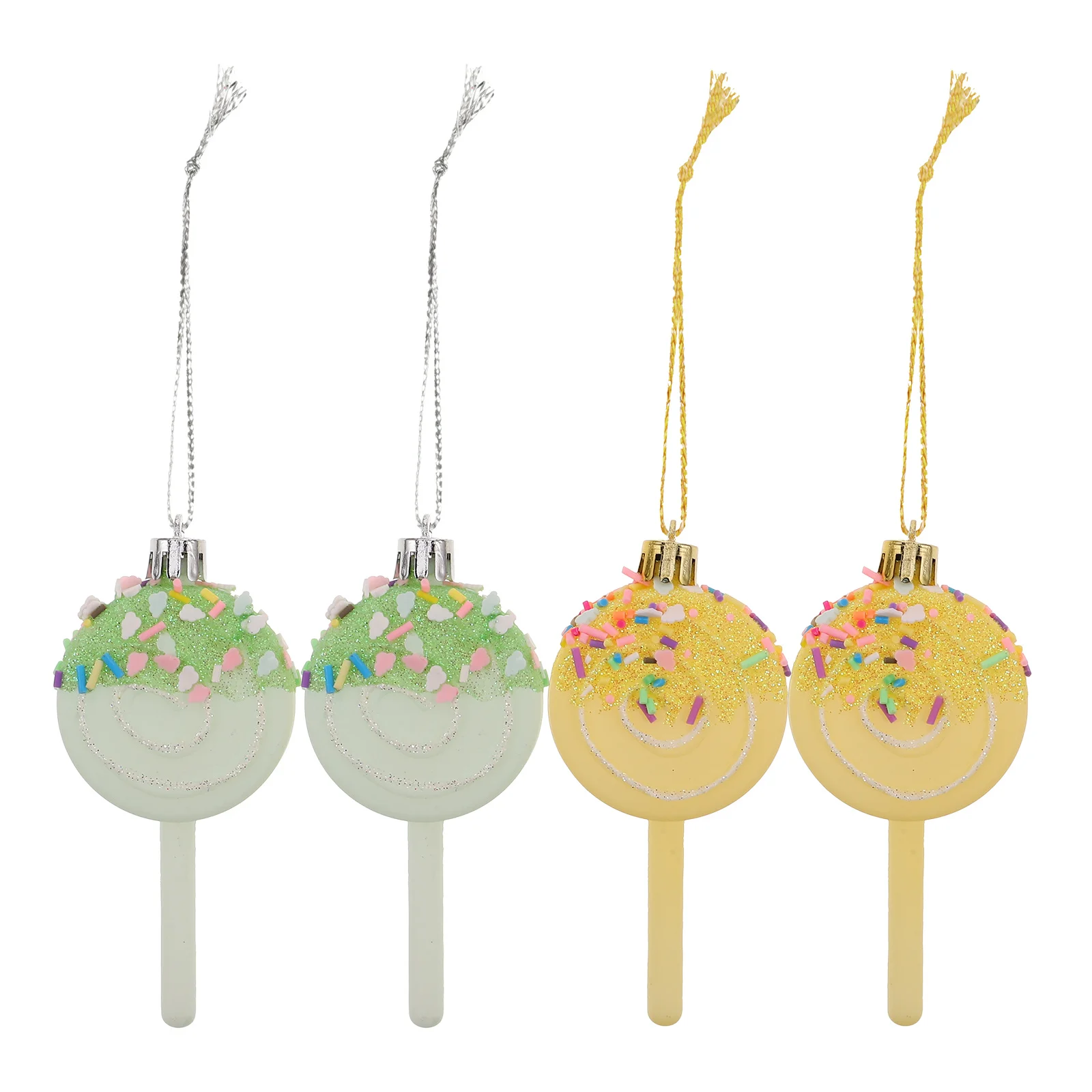 

4 Pcs Candy Decor Hanging Ornament Sweets for Xmas Christmas Pendant Cane Layout Candies Decoration