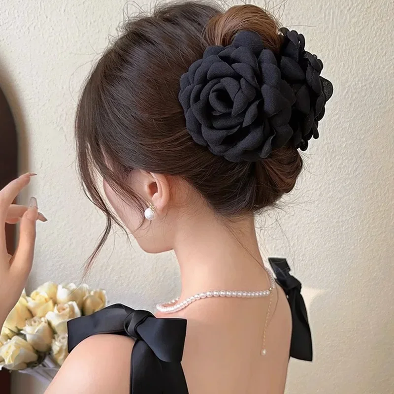 Cabeza de cabeza de tiburón para niña, accesorios para el cabello Updo, Camelia, celebridades de Internet, mismo estilo de agarre, estilo de vacaciones, Verano