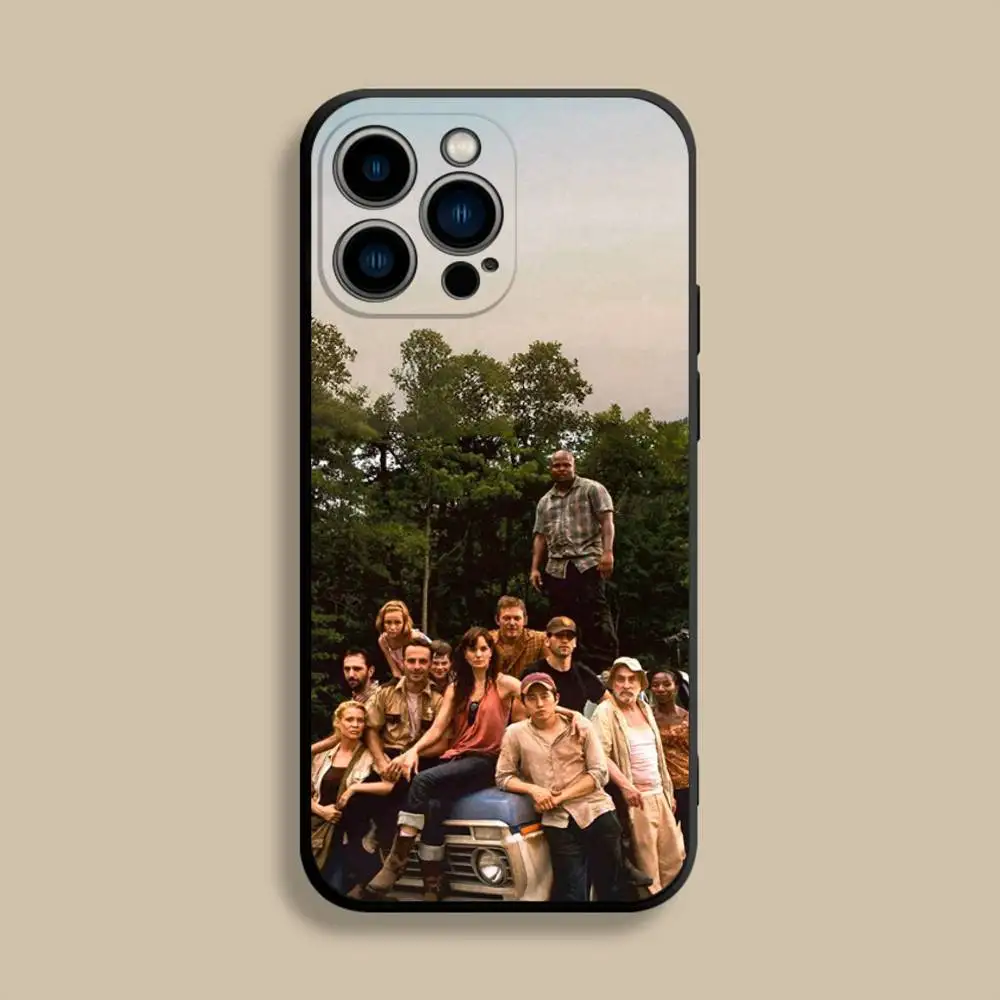 Чехол для телефона TWD T-The Walkings Dead для iPhone 17,16,15,14,13,12,Pro,Max,Plus,E,SE4,Air,Mini,черный мягкий чехол