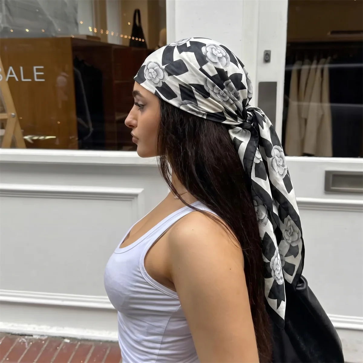 110x110cm Women Silk Square Sc - Face Scarf Mask review and price