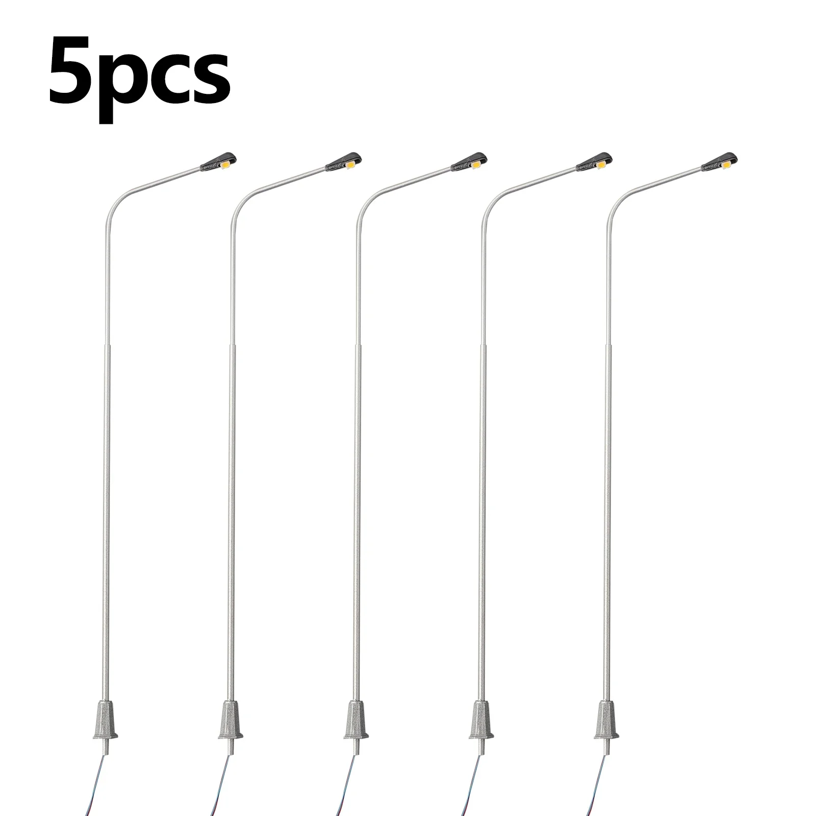 5Pcs Model Railway Lamppost Street Lamps Gauge 0 20cm Bonsai Decor Landscape Scene Model Building Courtyard Streets Lights