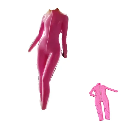 Body complet de Cosplay en Latex rose, combinaison Catsuit en caoutchouc, Clubwear, fétiche