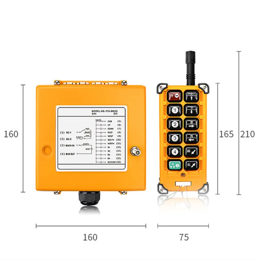 

F23-BB 1 Receiver+ 1Transmitter Industrial Wireless Radio Remote Controller Switch Speed Control Hoist Crane Control Lift Crane