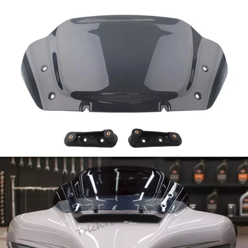 

For Harley Street Glide FLHX/I CVO FLHXSE 2023 2024+ 10" Front Upper Fairing Windshield Wind deflector Cowling Windscreen Motor