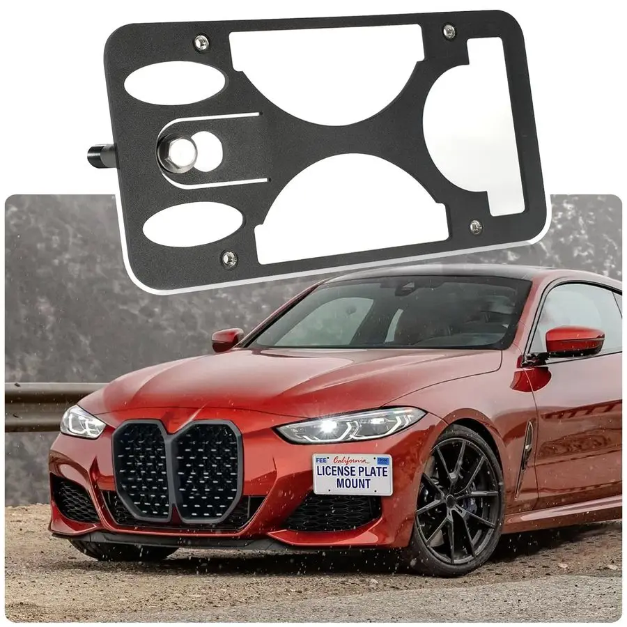 

Drill License Plate Holder Compatible with BMW 4 Series and i4 20202024 Front Tow Hook License Plate Mount Bumper Bracket Holder
