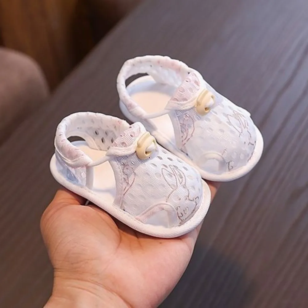 Zapatos de bebé informales transpirables, zapatos de malla de suela blanda para niños pequeños, cómodas sandalias antideslizantes lavables a máquina para primeros pasos